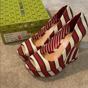 Gianni Bini red, white, and blue wedges